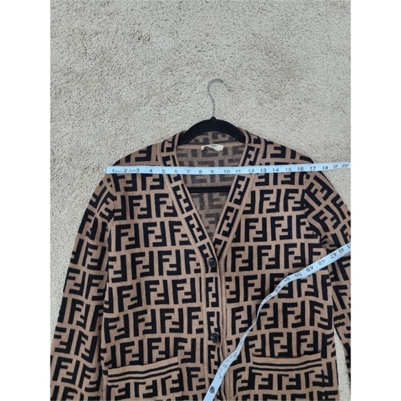 Authentic Fendi Zucca Cardigan in Brown/Black - Picture 8 of 16